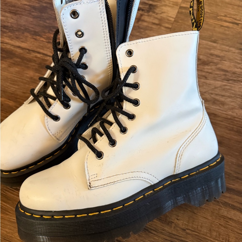 Dr. Martens White Jadon Platform Boots